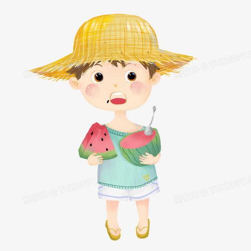 男孩吃瓜照片大全